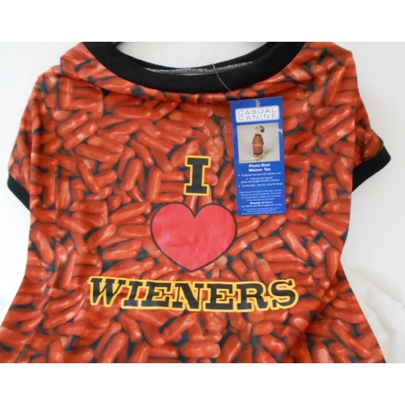 DOG CASUAL CANINE I LOVE WEINERS TEE  X-LARGE - Picture 1 of 5